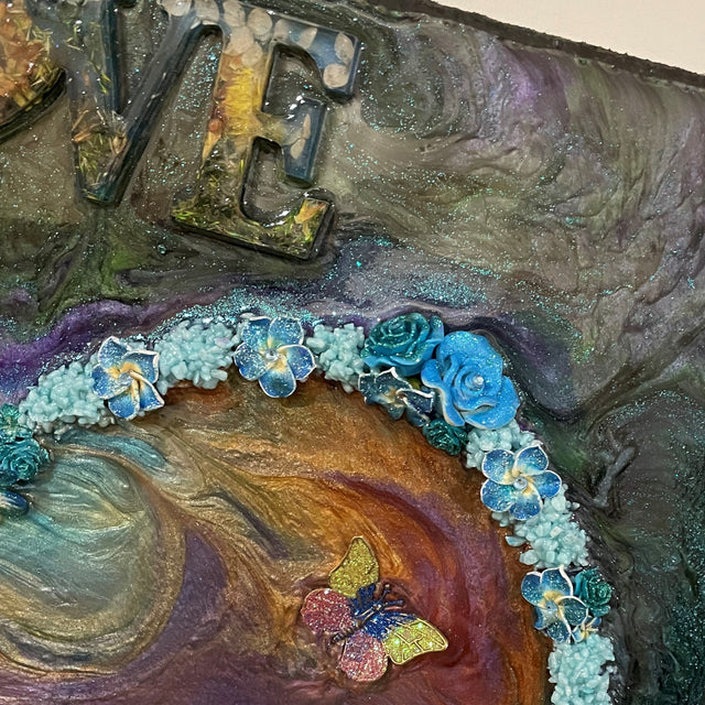 Blue Green Resin Heart