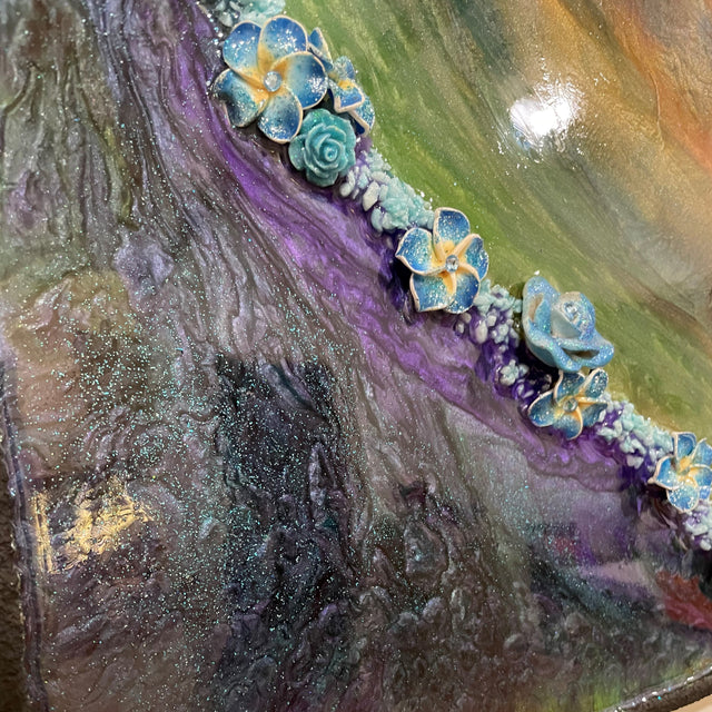 Blue Green Resin Heart