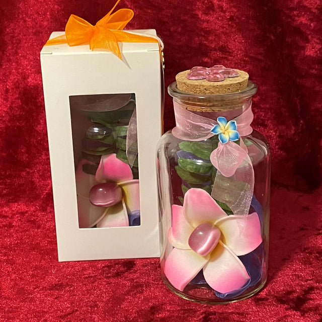 Frangipani Flower Crystal Bottles