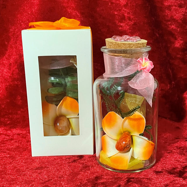 Frangipani Flower Crystal Bottles