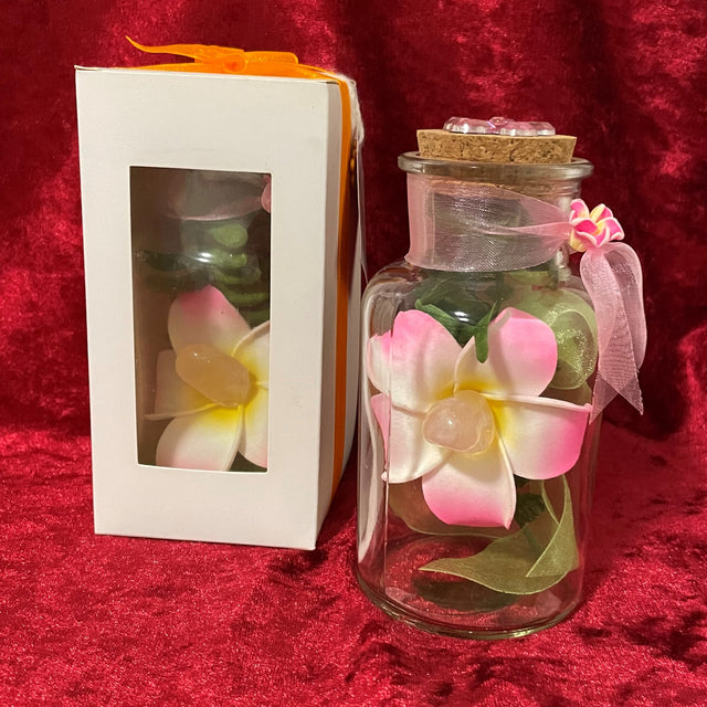Frangipani Flower Crystal Bottles