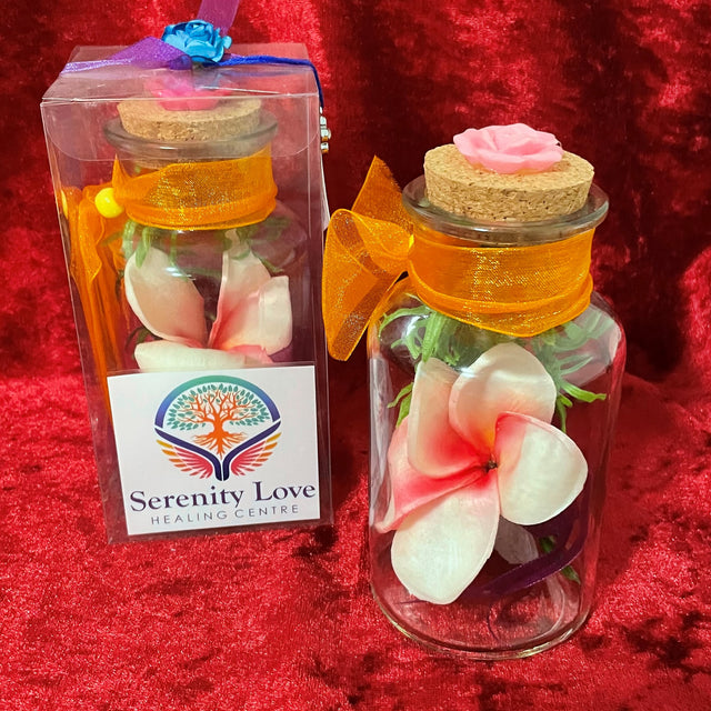 Frangipani Flower Crystal Bottles
