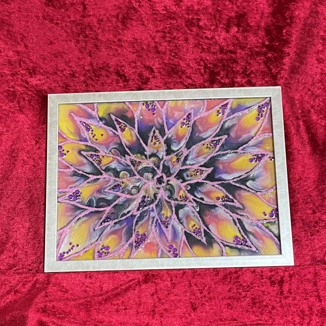 Resin, Sand Floral Artwork.