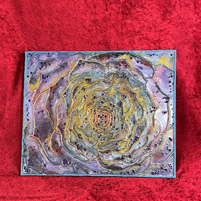 Purple Rose "Glow in the Dark" Resin Art