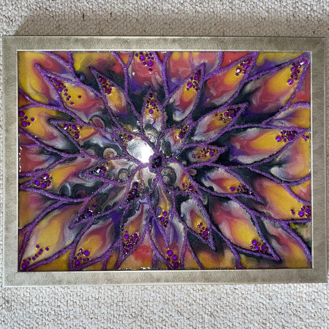 Resin, Sand Floral Artwork.