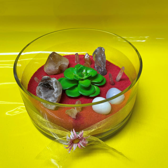Crystal Garden with Succulent Plant