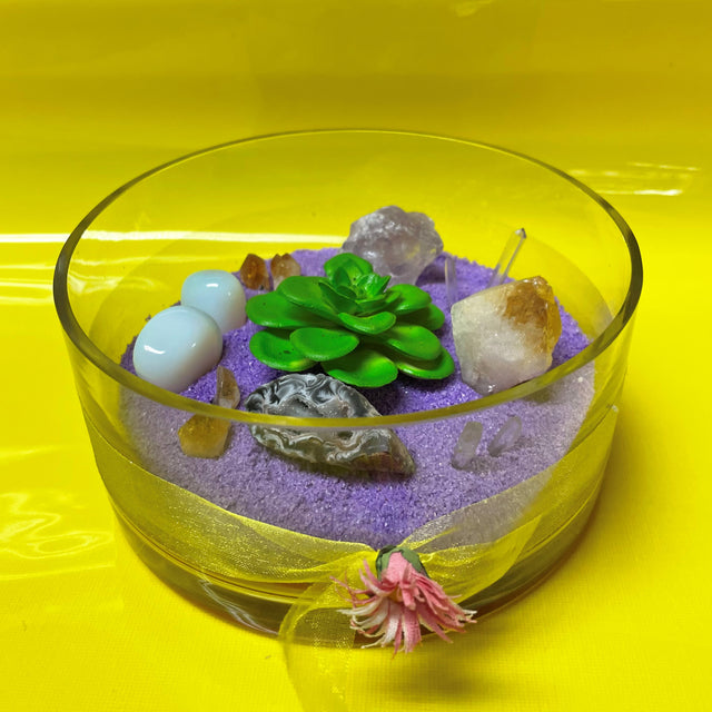 Crystal Garden with Succulent Plant