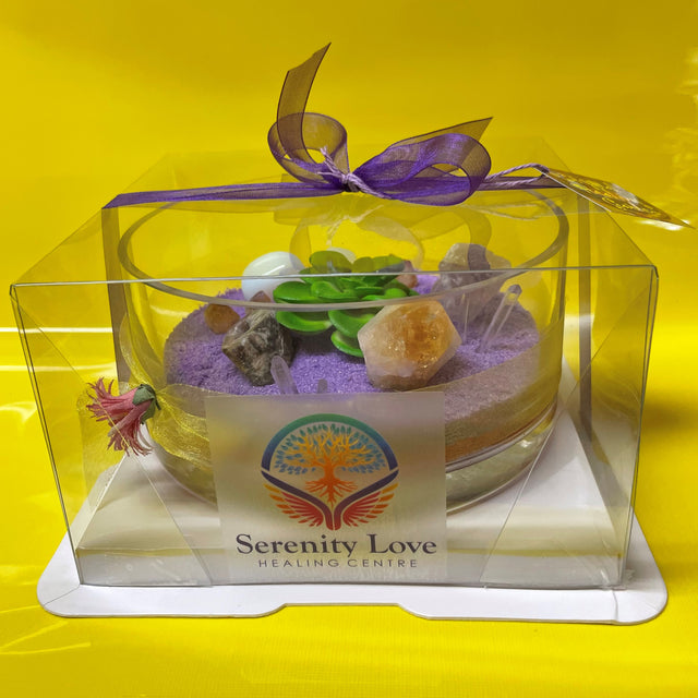 Crystal Garden with Succulent Plant