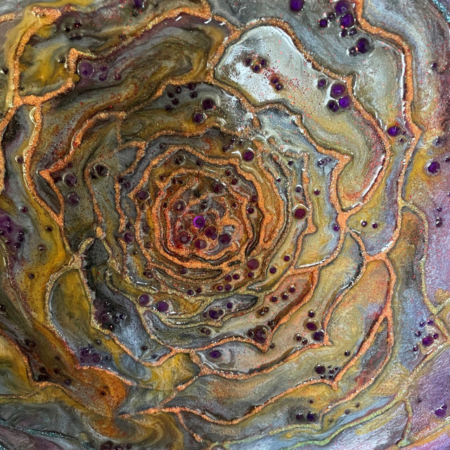 Purple Rose "Glow in the Dark" Resin Art