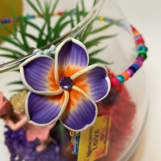 Glass Flute Artificial Plant & Crystal Terrarium