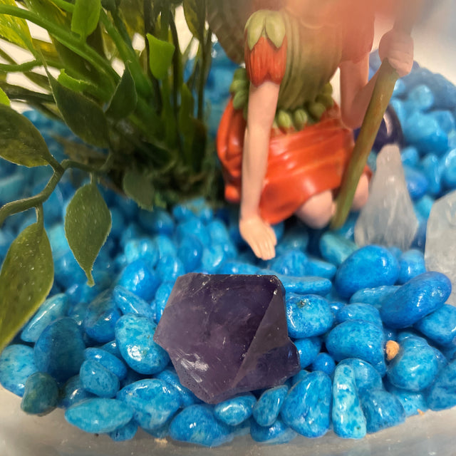 Artificial Plant & Crystal Terrarium with Flower Fairy