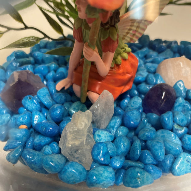 Artificial Plant & Crystal Terrarium with Flower Fairy
