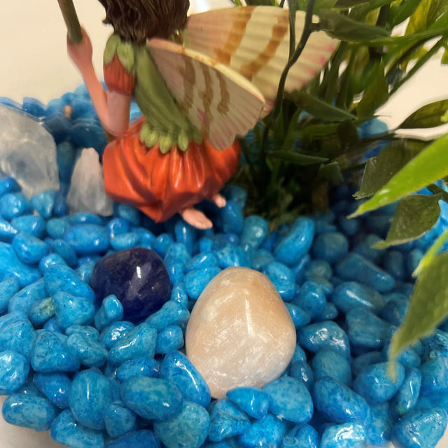 Artificial Plant & Crystal Terrarium with Flower Fairy