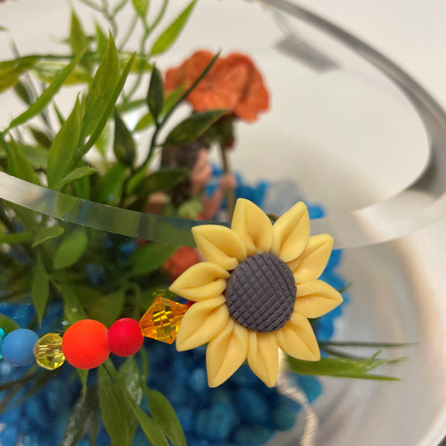 Artificial Plant & Crystal Terrarium with Flower Fairy