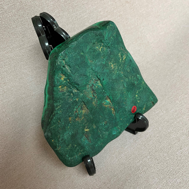 Malachite Crystal Slab and Pyramid