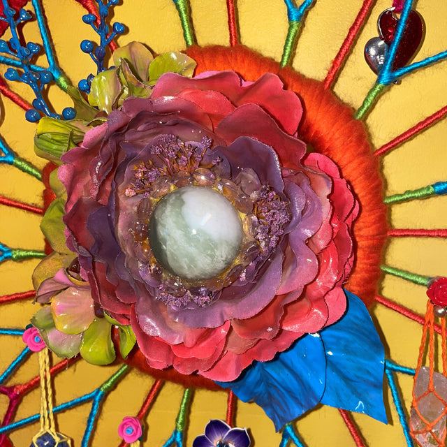 Crystals in Flower of Life Wall Art