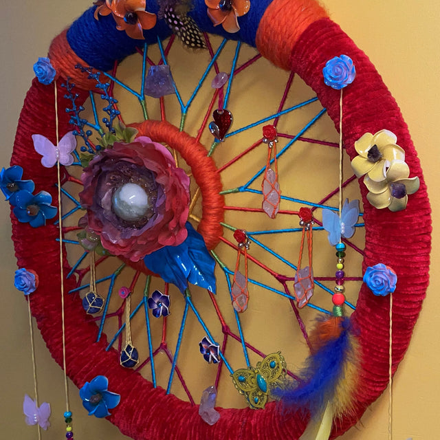 Crystals in Flower of Life Wall Art