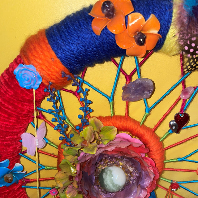 Crystals in Flower of Life Wall Art