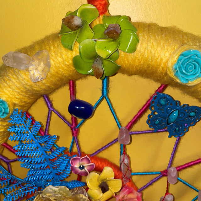 Crystals in Flower of Life Wall Art