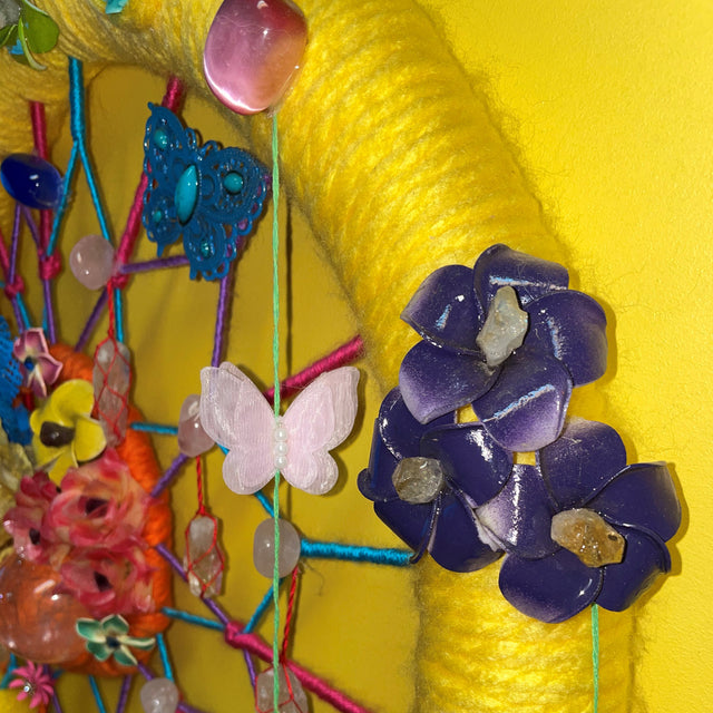 Crystals in Flower of Life Wall Art