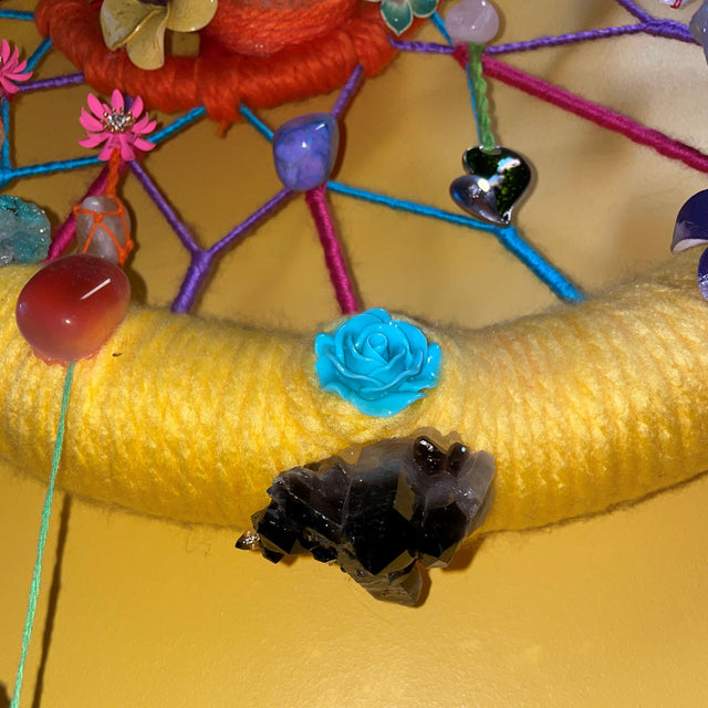 Crystals in Flower of Life Wall Art