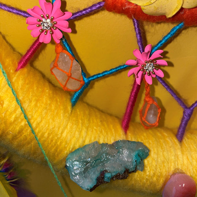 Crystals in Flower of Life Wall Art