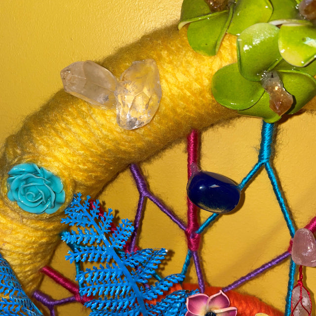 Crystals in Flower of Life Wall Art