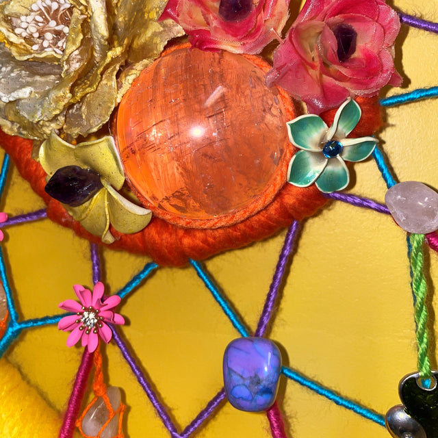 Crystals in Flower of Life Wall Art