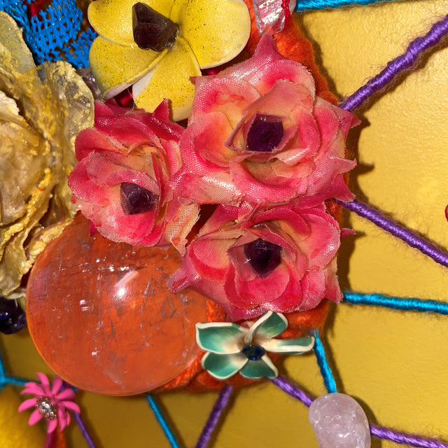 Crystals in Flower of Life Wall Art