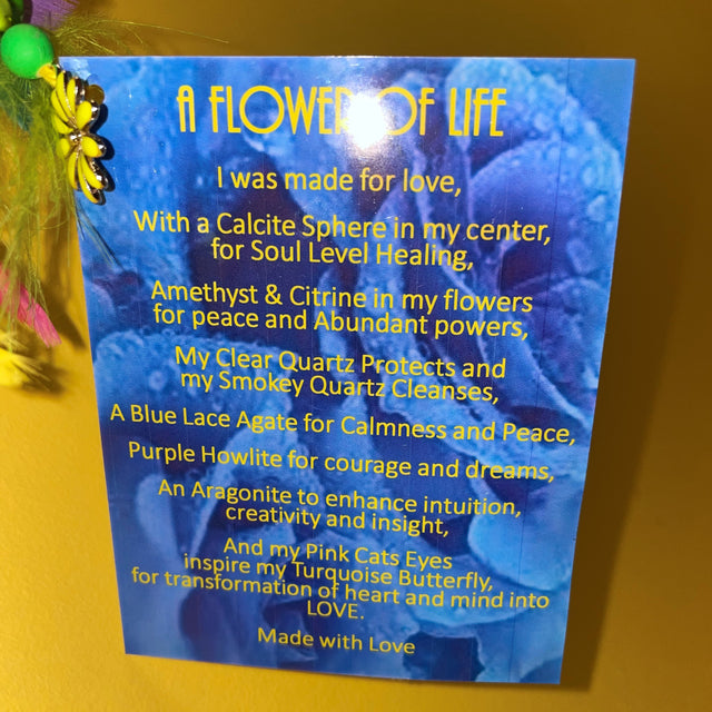 Crystals in Flower of Life Wall Art