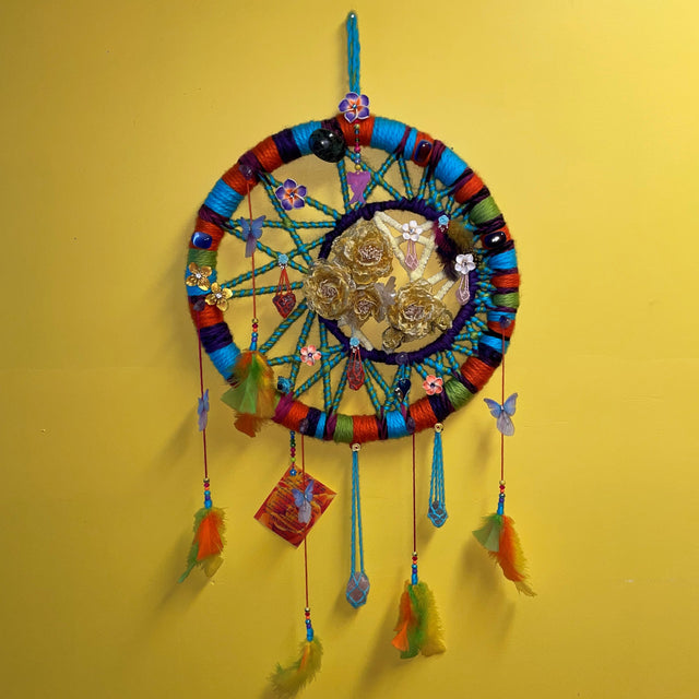 Crystals in Flower of Life Wall Art