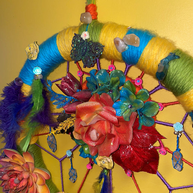 Crystals in Flower of Life Wall Art