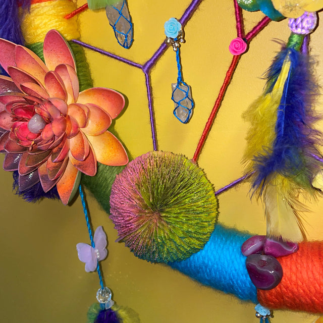 Crystals in Flower of Life Wall Art