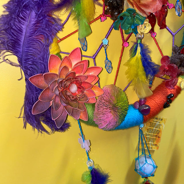 Crystals in Flower of Life Wall Art