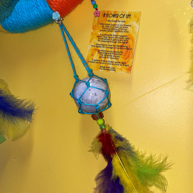 Crystals in Flower of Life Wall Art