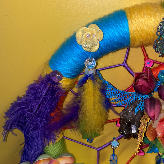 Crystals in Flower of Life Wall Art