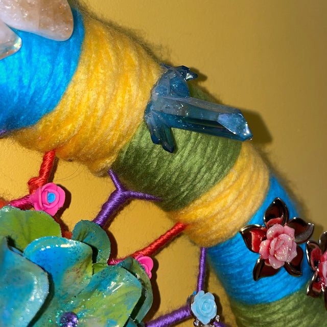 Crystals in Flower of Life Wall Art