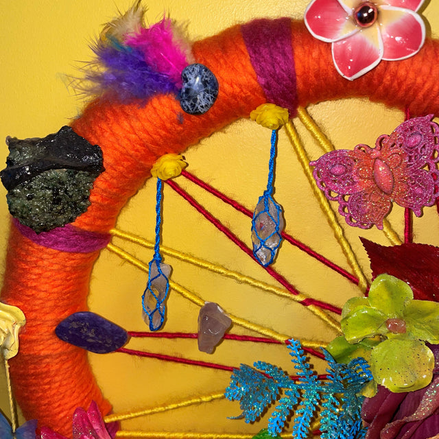 Crystals in Flower of Life Wall Art