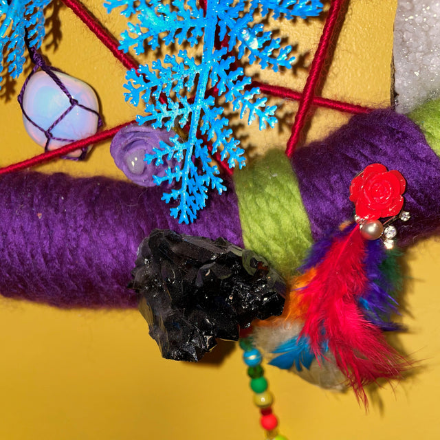 Crystals in Flower of Life Wall Art