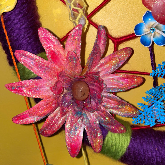 Crystals in Flower of Life Wall Art