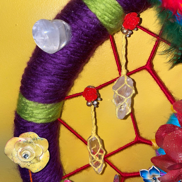 Crystals in Flower of Life Wall Art