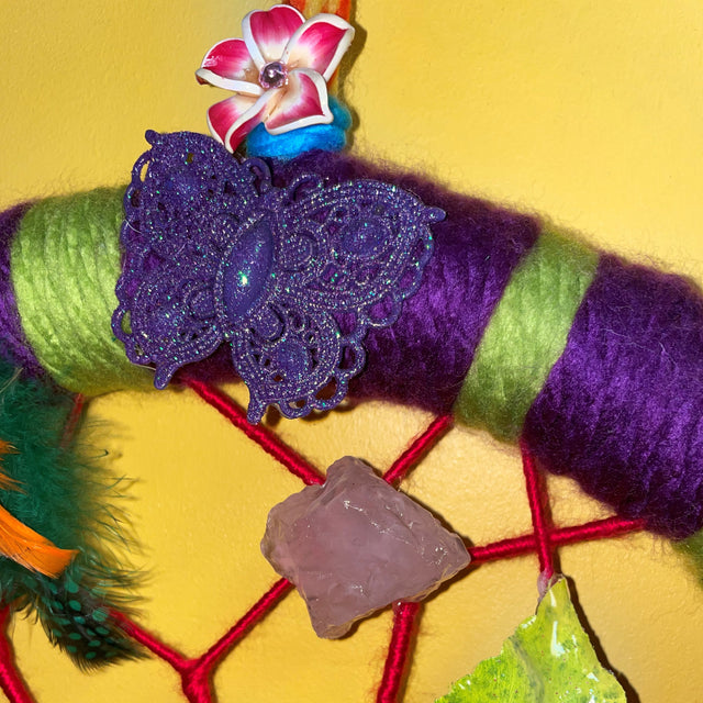 Crystals in Flower of Life Wall Art