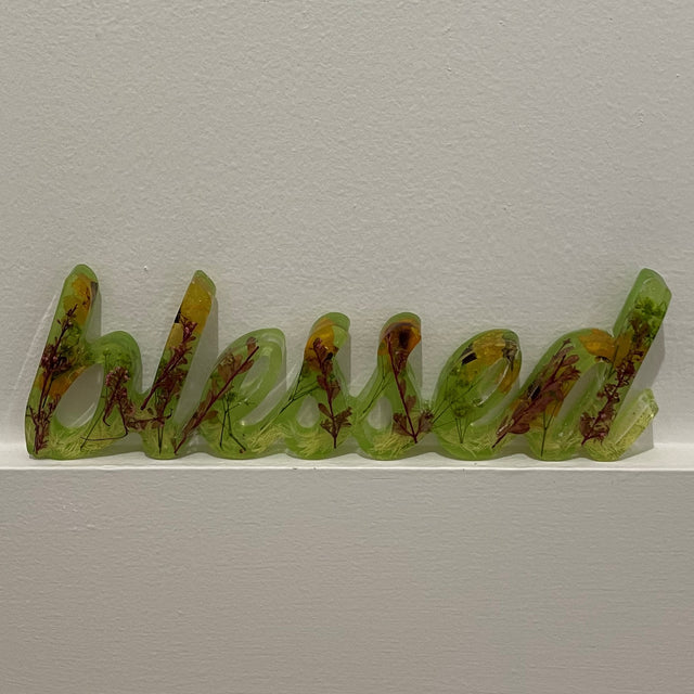 Resin "BLESSED" Sign