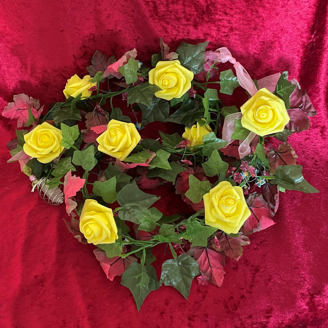 Yellow Rose Garland with Clear Quartz