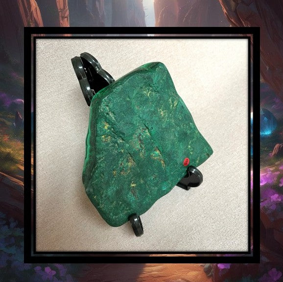 Malachite Crystal Slab and Pyramid