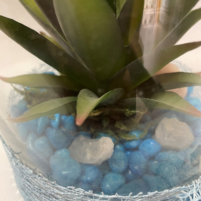 Crystal Terrariums with Artificial Succulent Plant