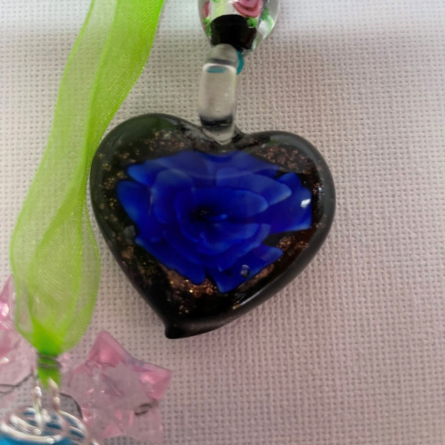 Blue Howlite Crystal Heart Hangers