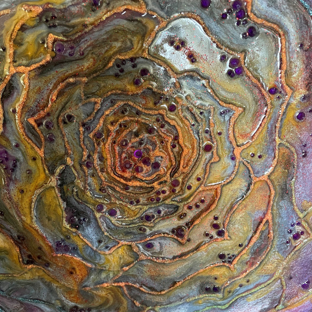 Purple Rose "Glow in the Dark" Resin Art