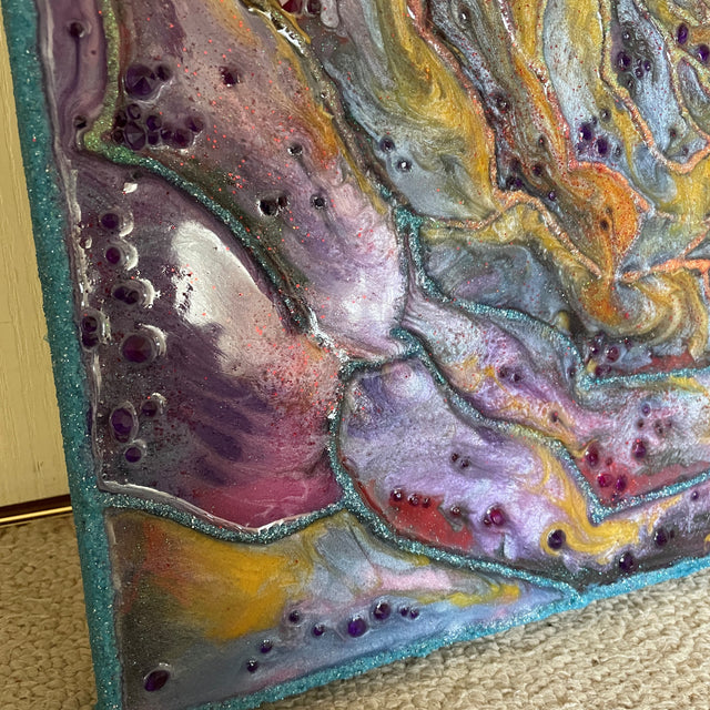 Purple Rose "Glow in the Dark" Resin Art