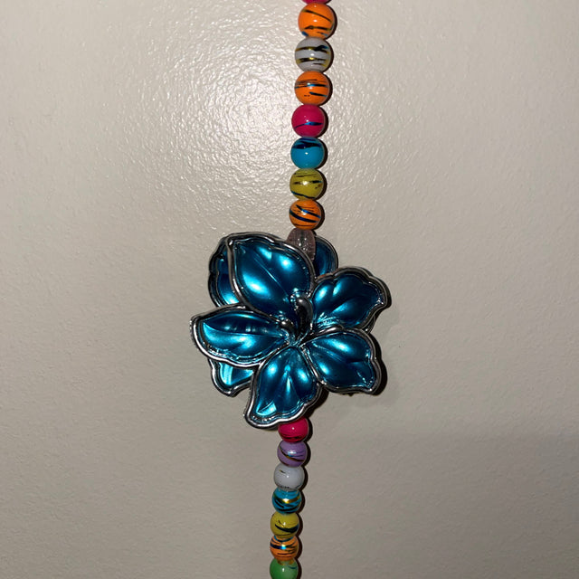 Blue Flower Rhodonite Crystal Hanger